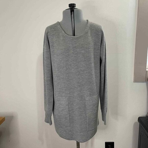 J Crew Heather Gray 100% Merino Wool Mens Sweater Size Small With Pockets - Picture 1 of 5